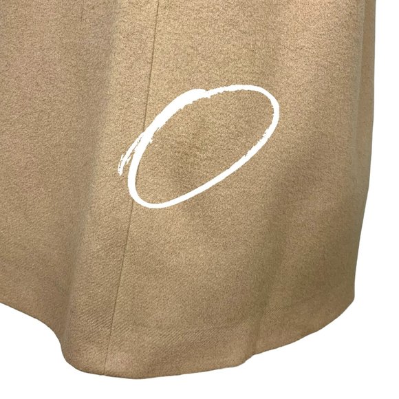 VINTAGE 50s Jaeger A-Line Wool & Camel Hair Knee Length Skirt - Picture 9 of 10